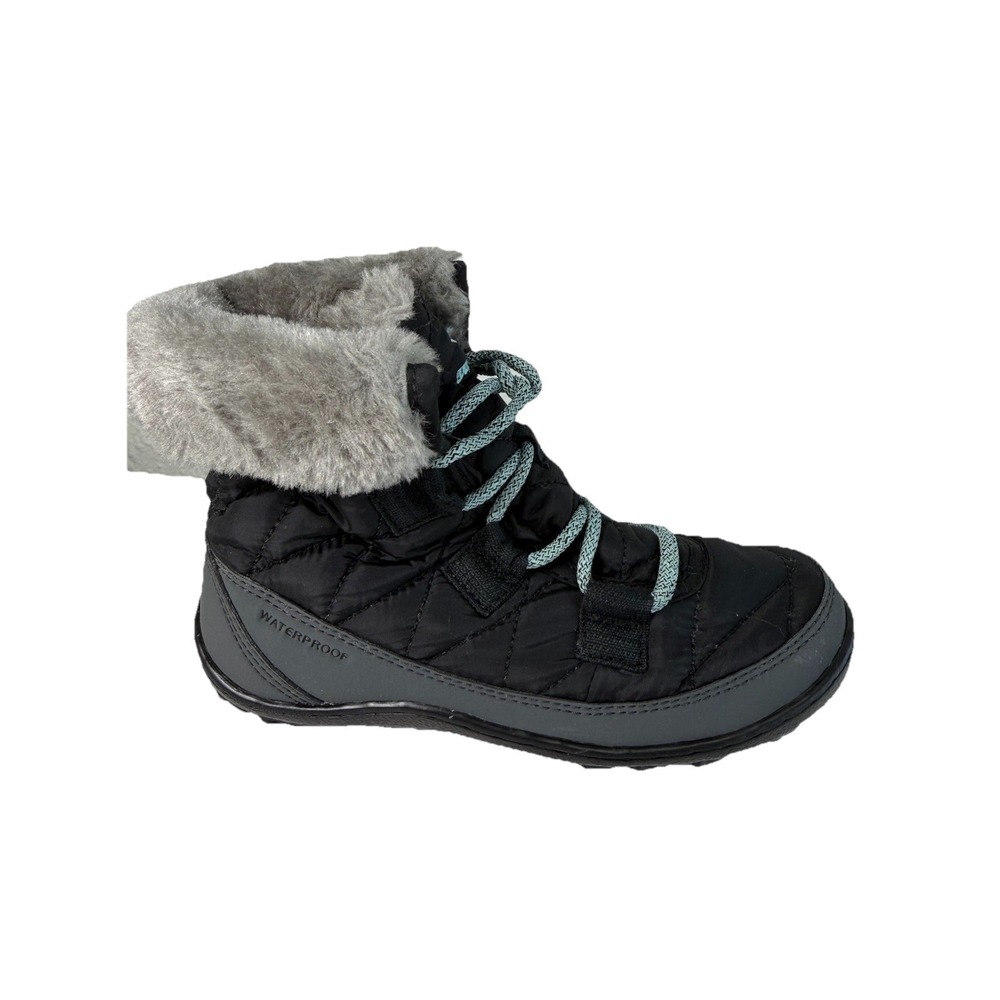 Columbia Youth Minx Shorty Omni-heat WP Hiking Boot Black/Blue‎ Size 1Y NO BOX